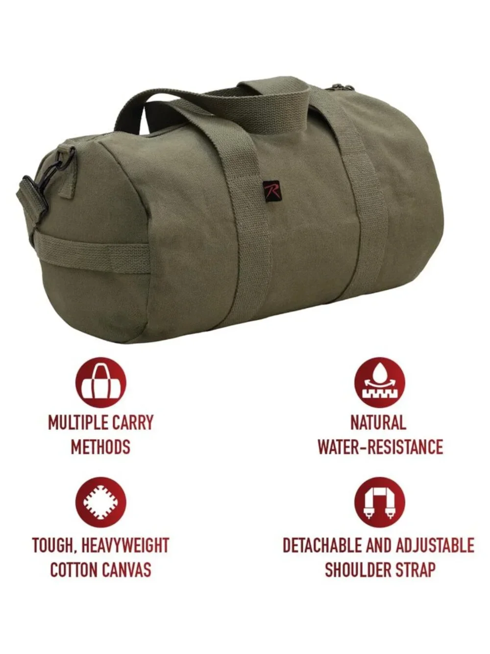 Rothco Heavy-Duty Canvas Duffel Bag Travel Gym 19in